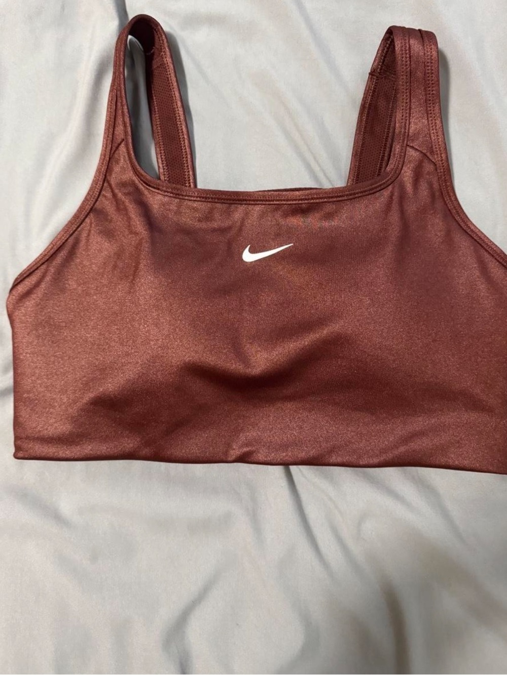 Nike Women's Sports Bra - Deep Maroon with White Swoosh